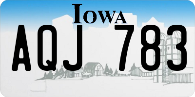 IA license plate AQJ783