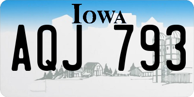 IA license plate AQJ793
