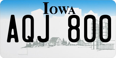 IA license plate AQJ800