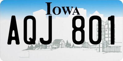 IA license plate AQJ801