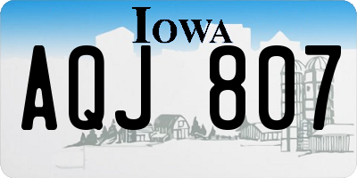 IA license plate AQJ807