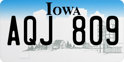 IA license plate AQJ809