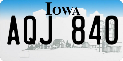 IA license plate AQJ840