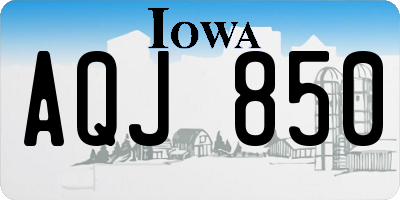 IA license plate AQJ850