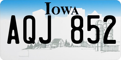 IA license plate AQJ852