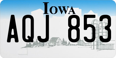 IA license plate AQJ853