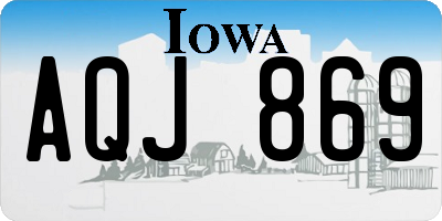 IA license plate AQJ869