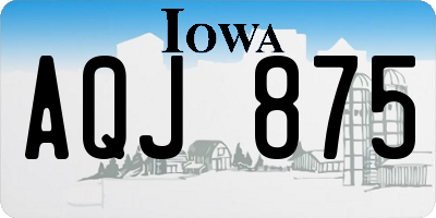 IA license plate AQJ875