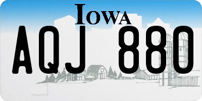 IA license plate AQJ880