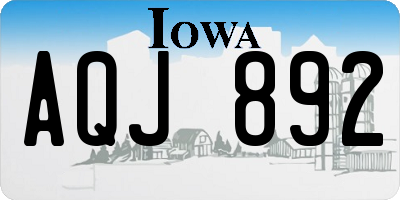 IA license plate AQJ892