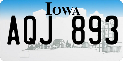 IA license plate AQJ893