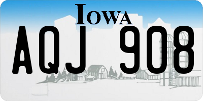 IA license plate AQJ908