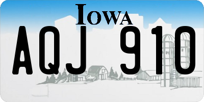 IA license plate AQJ910