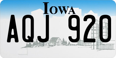 IA license plate AQJ920