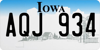 IA license plate AQJ934