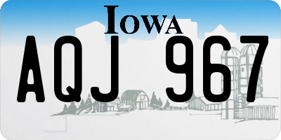 IA license plate AQJ967