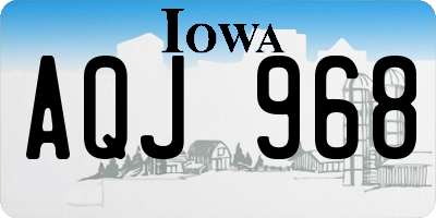 IA license plate AQJ968