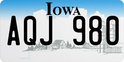 IA license plate AQJ980