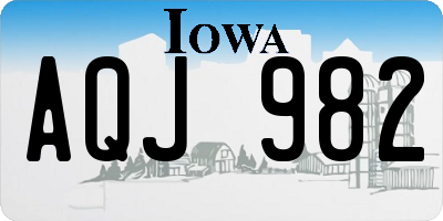IA license plate AQJ982