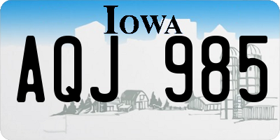 IA license plate AQJ985