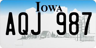 IA license plate AQJ987
