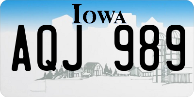 IA license plate AQJ989