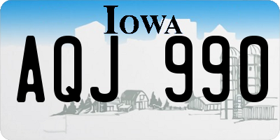 IA license plate AQJ990