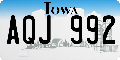 IA license plate AQJ992