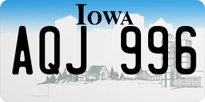 IA license plate AQJ996