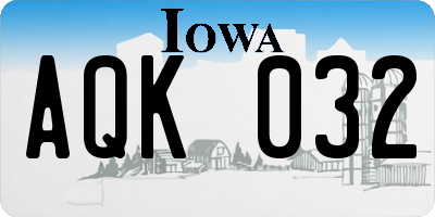 IA license plate AQK032
