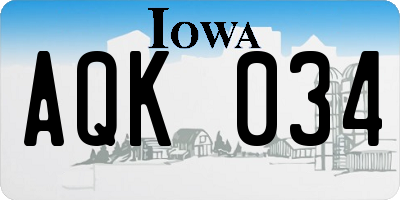 IA license plate AQK034