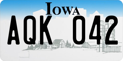 IA license plate AQK042