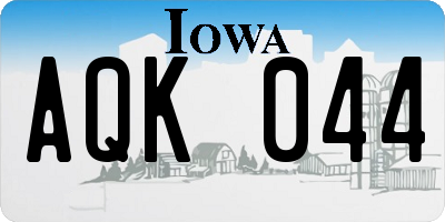 IA license plate AQK044