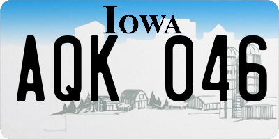 IA license plate AQK046