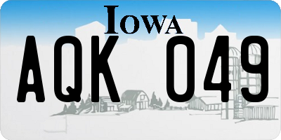 IA license plate AQK049