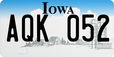 IA license plate AQK052