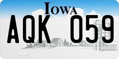 IA license plate AQK059