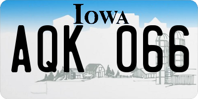IA license plate AQK066