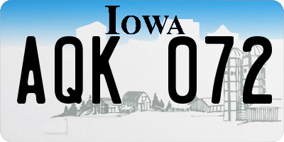 IA license plate AQK072