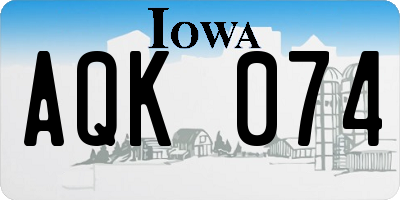 IA license plate AQK074