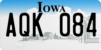 IA license plate AQK084