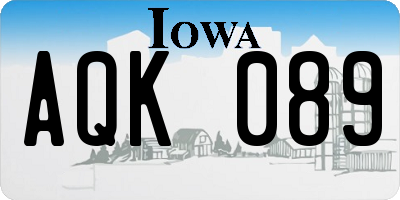 IA license plate AQK089