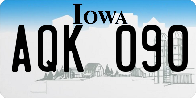 IA license plate AQK090