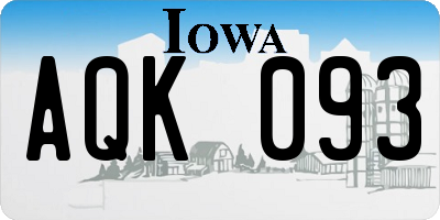 IA license plate AQK093