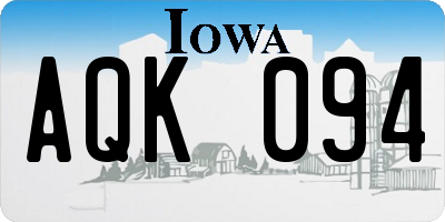IA license plate AQK094