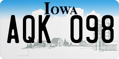IA license plate AQK098