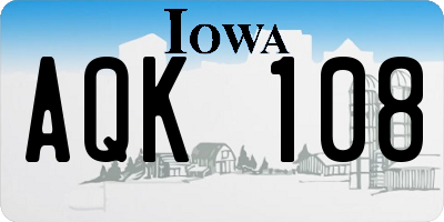 IA license plate AQK108