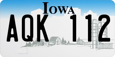 IA license plate AQK112
