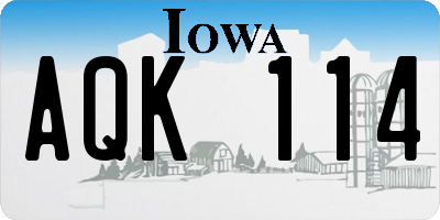 IA license plate AQK114