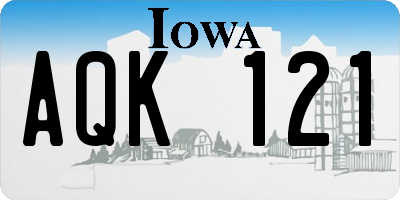 IA license plate AQK121